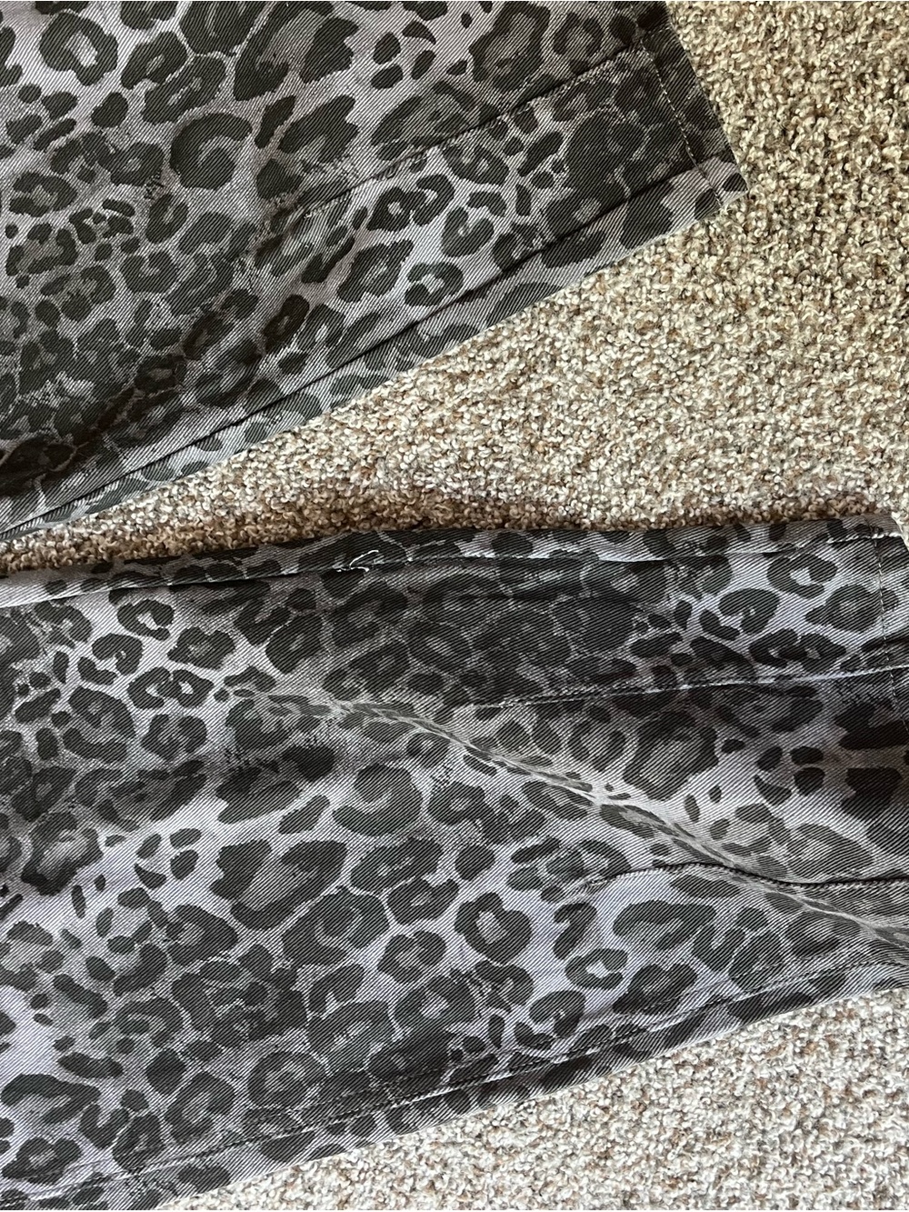 Leopard Print Cargo Overalls in Charcoal Gray - Picture 3 of 5